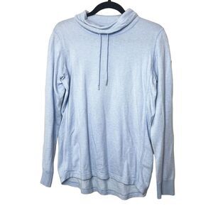 KJUS Women's S Cowl Neck Kessy Sweater Light Blue Cotton Cashmere Blend Pullover